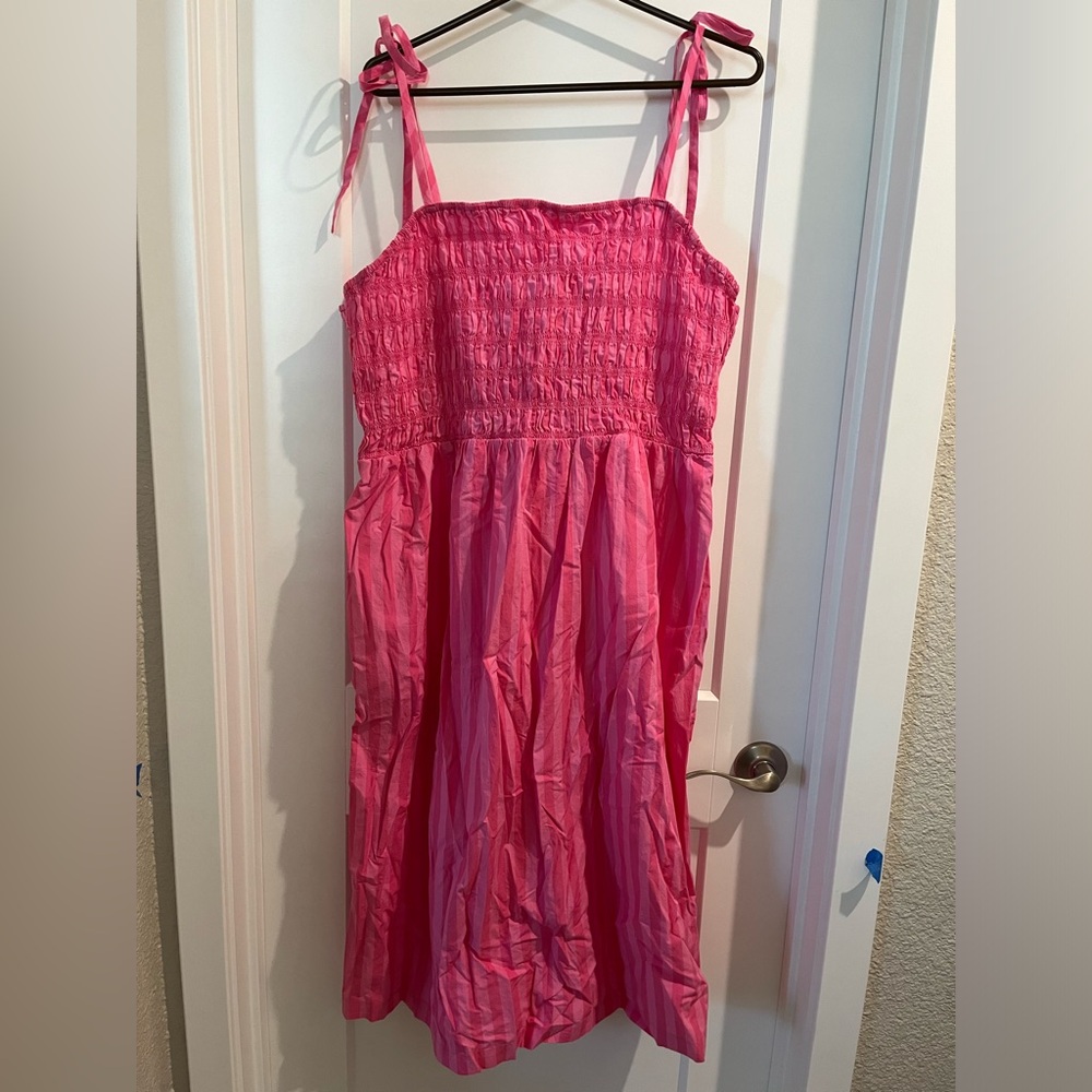 NWOT A New Day Lightweight Pink Striped Sun Dress - Size 1X